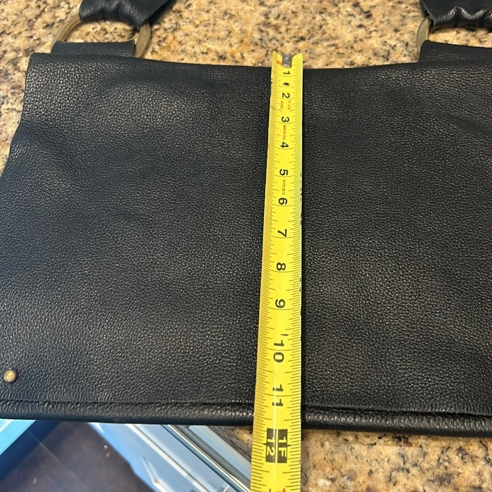 Pebbled Leather Black Crossbody Laptop Bag Grommet Artisan Leather Maker